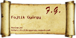 Fojtik György névjegykártya