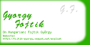 gyorgy fojtik business card